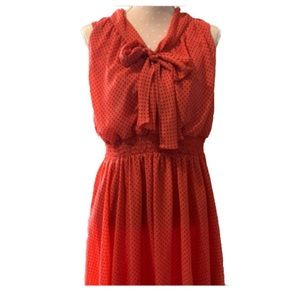 Coral and Navy Poka Dotted Dress!💗